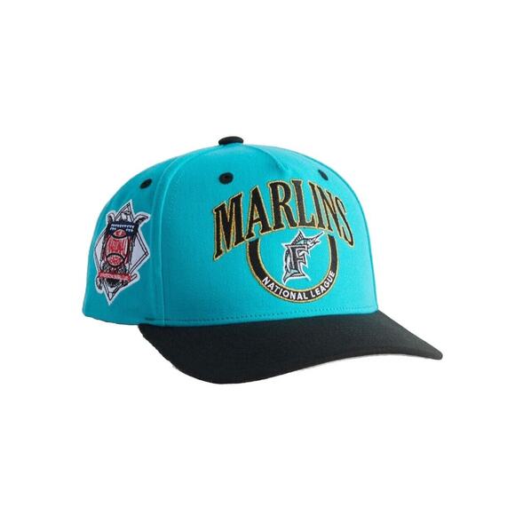 Mitchell & Ness Crown Jewels Pro Miami Marlins snapback hat New Teal Logo - Picture 1 of 4
